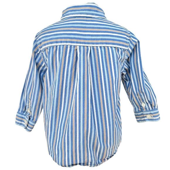 Baby Gap Boys Long Sleeve Striped Button Down Brannan Bear Shirt. 12-18 Months - Picture 3 of 6
